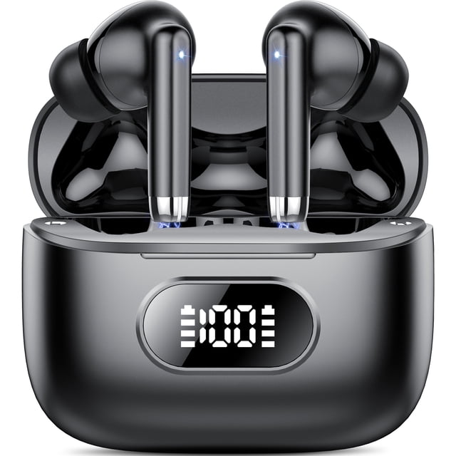 Wireless Ear Buds, Earbuds Bluetooth 5.3 Headphones 60H Playtime LED Display, HiFi Stereo Sound Waterproof in-Ear Earphones with 4 Microphone