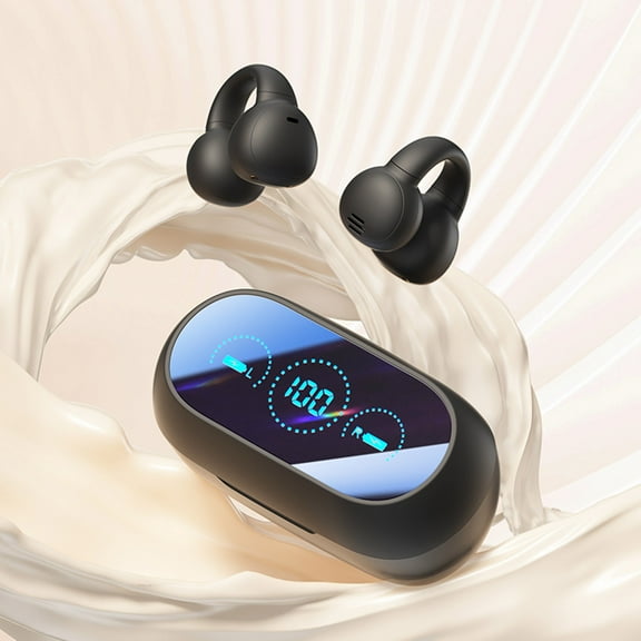 Wireless Ear Clip Bone Conduction Headphones Bluetooth Wireless Clip On Open Ear Headphones Earbuds Waterproof Ear Buds Induction Headphones