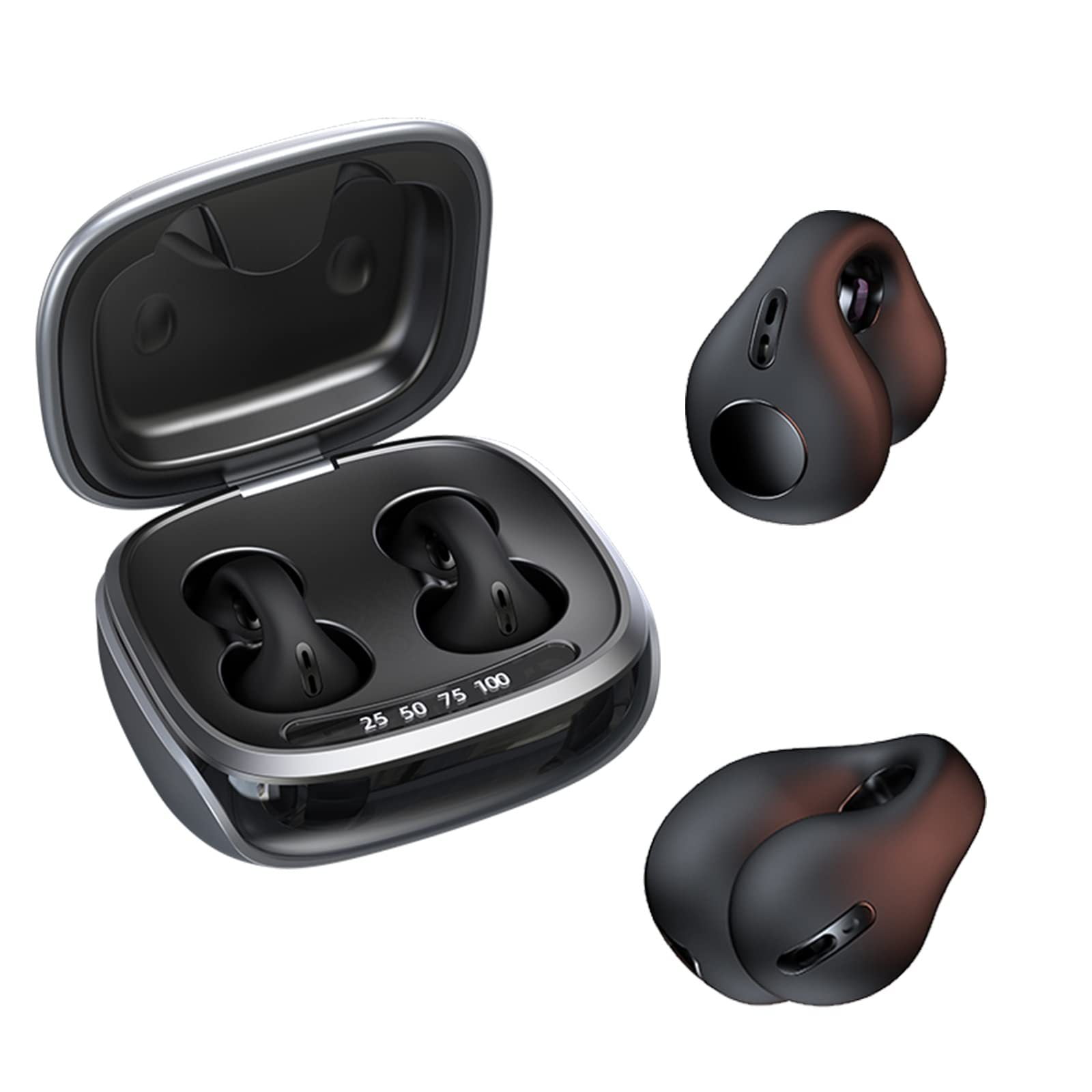 Wireless Ear Clip Bone Conduction Headphones Headset Clip On Open