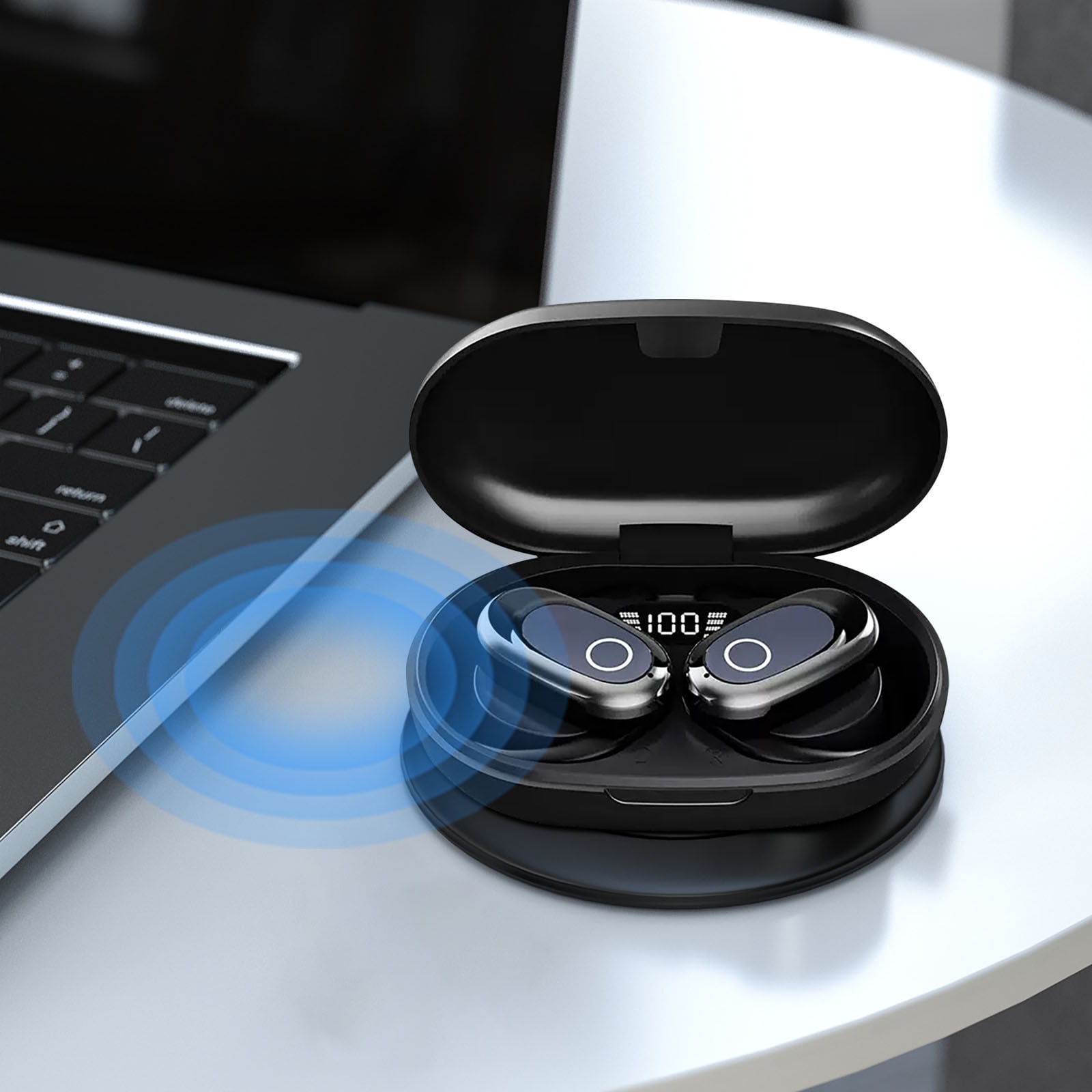Wireless Ear Hanging Bluetooth Headset, Open Ear Air Bone Conduction ...