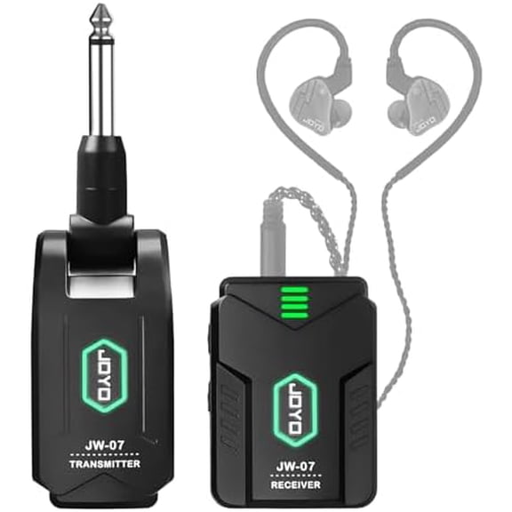 Wireless in Ear Monitor System 2.4G Wireless IEM System with Transmitter Clip on Receiver Automatic Pairing in-Ear Monitoring for Studio,Guitar,DJ,Live Performance (JW-07)$$Music
