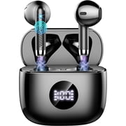 Wireless Earbuds, Bluetooth 5.4 in-EarEarphones, Hi-Fi Stereo 4 ENC Noise Cancelling Mic, 40H Playtime Dual LED Display IPX7 Waterproof Headphones, USB-C Sport Ear Buds for iOS Android