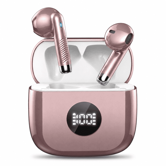 Wireless Earbuds, Bluetooth 5.4 Ear Buds with 4 ENC Noise Cancelling Mics, 40H Playtime, LED Power Display, 13mm Hi-Fi Stereo, IPX7 Waterproof Headphones for iPhone Android
