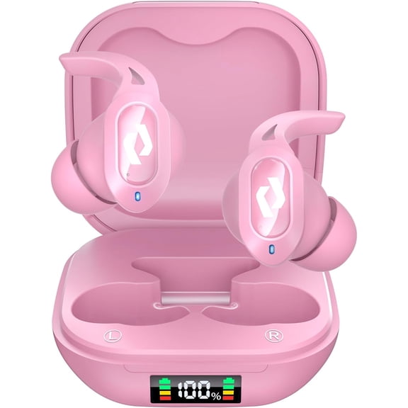 Wireless Ear buds Bluetooth Earbuds Charging Case Waterproof Headphones Built in Microphone Stereo Bass 64H Playback LED Power Display for iPhone Android Phones Computer Sports Gaming Workout