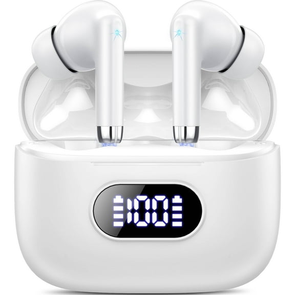 Wireless Earbud, Bluetooth Headphones 60H Ear Buds Bass Stereo Earphones Noise Cancelling Earbud with 4 ENC Mic in-Ear Bluetooth Earbud USB-C IPX7 Waterproof