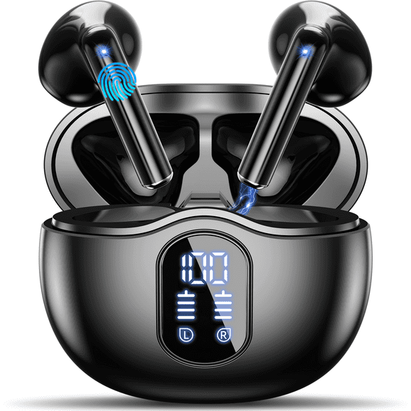 Wireless Earbuds, 2025 Bluetooth 5.3 Headphones Hi-Fi Stereo 3D Bass Ear Buds, 4 ENC Noise Cancelling Mic, 34Hrs USB-C in-Ear Earphones, IP7 Waterproof Workout Sport for Laptop Pad Android iOS