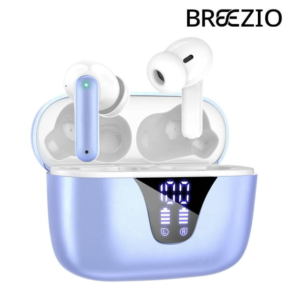 Wireless Earbuds, 2025 Bluetooth Headphones, 65hrs Stereo Deep Bass Ear Buds with Power Display Charging Case, buit in Mic, IPX7 Waterproof Headset for iPhone Andriod Phones