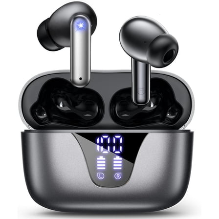Wireless Earbuds, 65hrs Stereo Deep Bass Ear Buds, Bluetooth 5.4 Headphones with Power Display Charging Case, buit in Mic, IPX7 Waterproof Headset for iPhone Andriod Phones