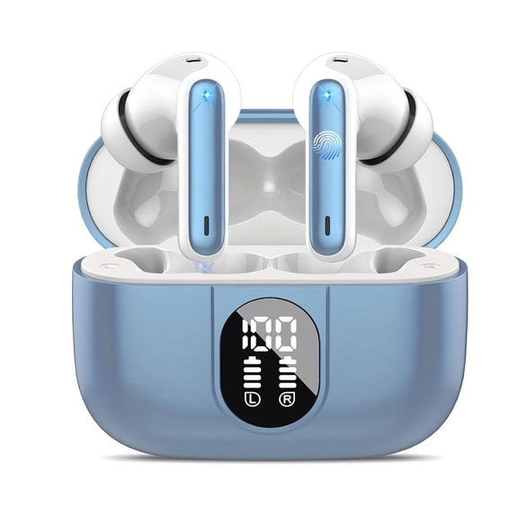 [Wireless Earbuds] 2025 Wireless 5.3 Earbuds | HiFi Stereo, 40Hrs Playtime, 4 ENC Noise Cancelling Mics, LED Display, Bluetooth Earphones for Android/iOS