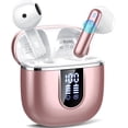thumbnail image 1 of Wireless Earbuds, 2026 Bluetooth 5.4 Earphones In Ear 3D Stereo, Bluetooth Headphones with 4 ENC Noise Cancelling Mic, 40H Deep Bass IP7 Waterproof Headset Comfortable Earbuds for Work,Sport Rose, 1 of 8