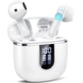 thumbnail image 1 of Wireless Earbuds, Bluetooth Ear Buds 5.4 Mini Hifi Stereo with 4 ENC Noise Cancelling Mics Wireless Headphones, 40H in Ear Earphones, Usb C, IP7 Waterproof Bluetooth Headphones for Sports, White, 1 of 8
