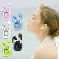 thumbnail image 1 of Wireless Earbuds under $5! Xqxayjr Wireless Earbuds, Transparent LED Display Bluetooth 5.3 Earphones, Stereo Sound with Charging Case, Noise Cancelling Mic for Music & Calls, 1 of 9