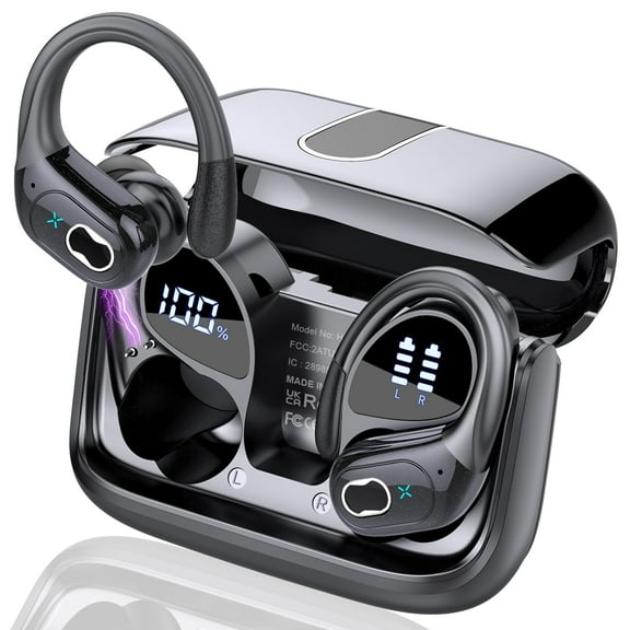 Wireless Earbuds 75 Hours Bluetooth 5.4 Headphones Sport, 2025 Bluetooth Earbuds Stereo Deep Bass Earbuds with Ear Hook, ENC Noise Cancelling Microphone, IPX7 Waterproof Earphones Helen's Store