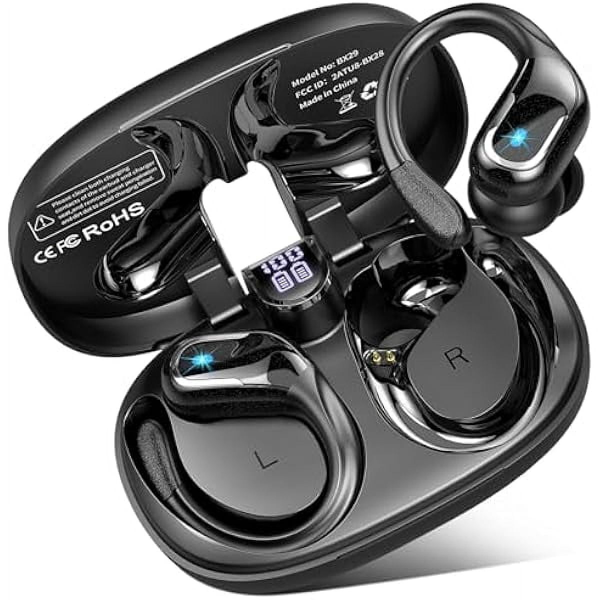 Wireless Earbuds, 75Hrs Bluetooth 5.4 Headphones Sport, Bluetooth Earbuds with ENC Noise Canceling Mic, Bass Stereo Wireless Earphones, IP7 Waterproof Over Ear Buds with Earhooks for Running/Workout