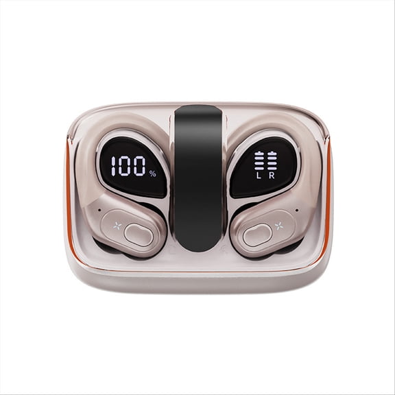 Wireless Earbuds 75Hrs Playtime BT5.4 Waterproof Sport Headphones for Workout Running Gym-Rose Gold