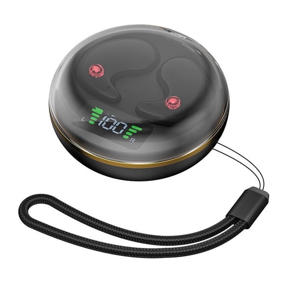 Wireless Earbuds 75hrs Bluetooth 5.3 Headphone Sport, 2024 Bluetooth Earbuds Stereo Deep Bass Over Ear Bud with Earhooks, ENC Noise Cancelling Mic, IPX7 Waterproof Earphone,Black