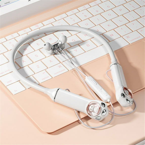 Wireless Earbuds 75hrs Bluetooth 5.3 Headphone Sport, 2024 Bluetooth Earbuds Stereo Deep Bass Over Ear Bud with Earhooks, ENC Noise Cancelling Mic, IPX7 Waterproof Earphone for Workout/Running,White