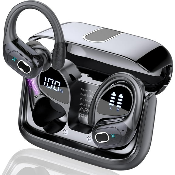 Wireless Earbuds 75hrs Bluetooth 5.4 Headphone Sport, 2026 Stereo Deep Bass Over Ear Bud with Earhooks, ENC Noise Cancelling Mic, IPX7 Waterproof Earphone for Gym/Running/Workout