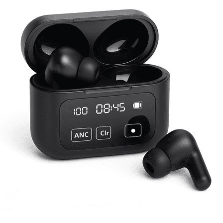 Wireless Earbuds with ANC & ENC – Bluetooth 5.4 Earphones, Deep Bass Stereo Sound, Noise Reduction Mic, LED Charging Case, Zero-Cable True Wireless Earbuds for Music, Workouts, Calls & Travel