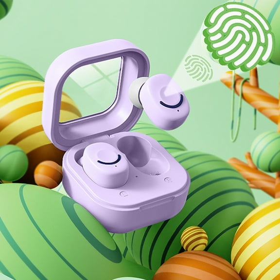 Wireless Earbuds, Achieve 300 AirLinks Headphones Touch Control with Bluetooth 5.3 in-Ear Stereo Headphones, USB-C Quick Charge, Bluetooth Earbuds - Purple