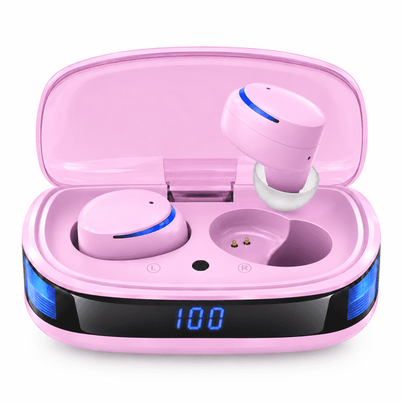 Wireless Earbuds with Smart Touch Control, Noise Cancelling Mics,IPX8 Waterproof, Deep Bass Sound, 60Hrs Bluetooth In-Ear Headphones for Sleeping/Sports