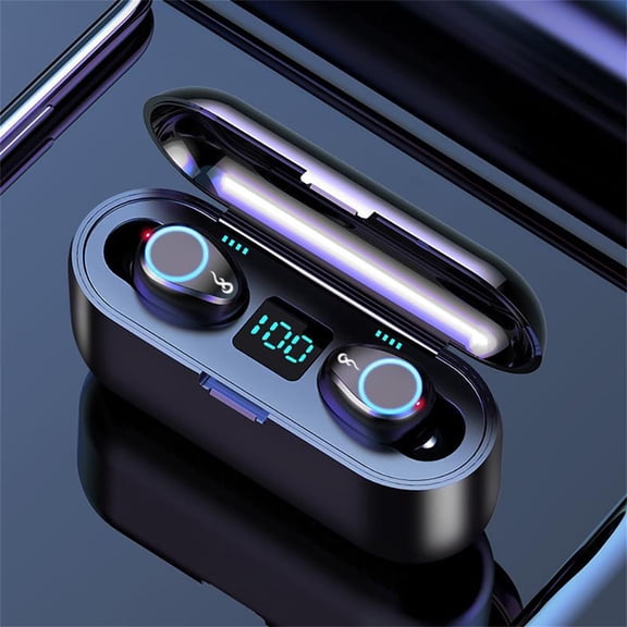 Wireless Earbuds Bluetooth 5.0, Hi Fi TWS Headphones with LED Breathing Lamp Touch Control, Digital Display Charging Case for Phone Music