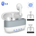 thumbnail image 1 of Wireless Earbuds Bluetooth 5.0 in-Ear True Wireless Stereo Headphones Long Playtime Bluetooth Earbuds Built-in Mics Waterproof Smart Touch Control Enhanced Bass for Sports Work (White), 1 of 8