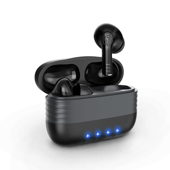 Wireless Earbuds Bluetooth 5.0 in-Ear True Wireless Stereo Headphones Long Playtime Built-in Mics Ipx7 Waterproof Smart Touch Control Enhanced Bass Bluetooth Earbuds for Sports Work - Black