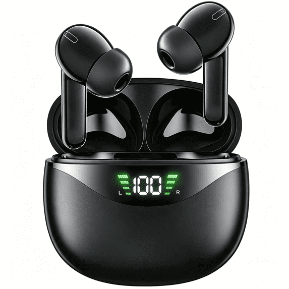 True Wireless Earbuds, 70H Playtime with LED Display, in Ear Earbuds Noise Cancelling, IPX7 Waterproof Bluetooth Earphones with Mic for iPhone/Android