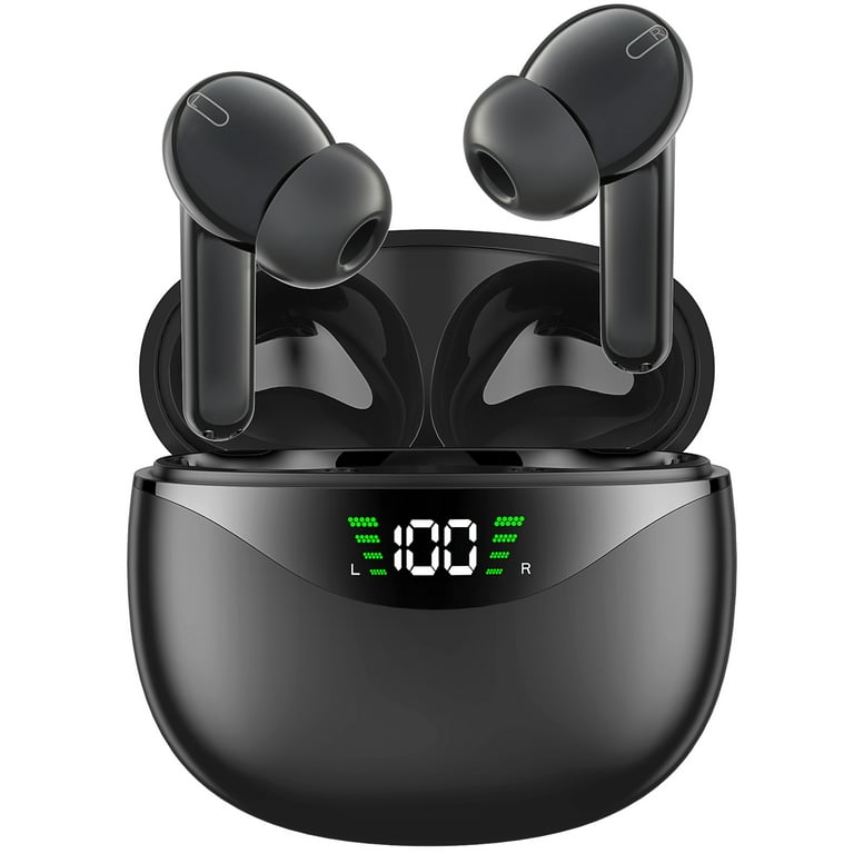 Wireless Earbuds, Bluetooth 5.1 Headphone 30Hrs Playtime with Fast Charging Case, IPX7 Waterproof Earphones, in Ear Stereo Headset Built-in Mic for iphone/Android(Black) - Walmart.com