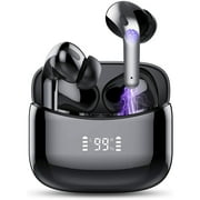 Wireless Earbuds, Bluetooth 5.1 True Wireless Headphones Sports Bluetooth Earphones Over-Ear Noise Cancelling Earbuds with LED Display Over-Ear Buds with Earhooks Built-in Mic Headset for Workout