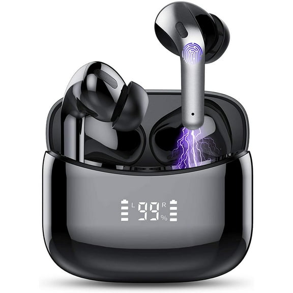 Wireless Earbuds, Bluetooth 5.1 True Wireless Headphones Sports Bluetooth Earphones Over-Ear Noise Cancelling Earbuds with LED Display Over-Ear Buds with Earhooks Built-in Mic Headset for Workout