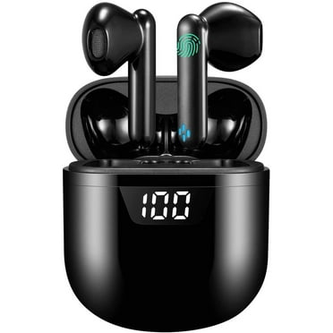 Wireless Earbuds, Bluetooth 5.2 Earbuds with Charging Case Hi-Fi Stereo True Wireless Earbuds with Mic IPX7 24H Playtime Wireless Earphones(Black)