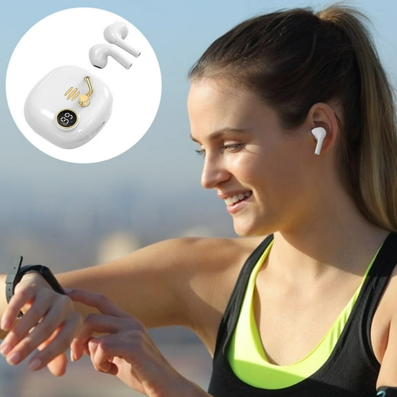 Wireless Earbuds Bluetooth 5.2 Headphones With 4-Mics Clear Call Bluetooth Earbuds Control Stereo Sound With LED Display