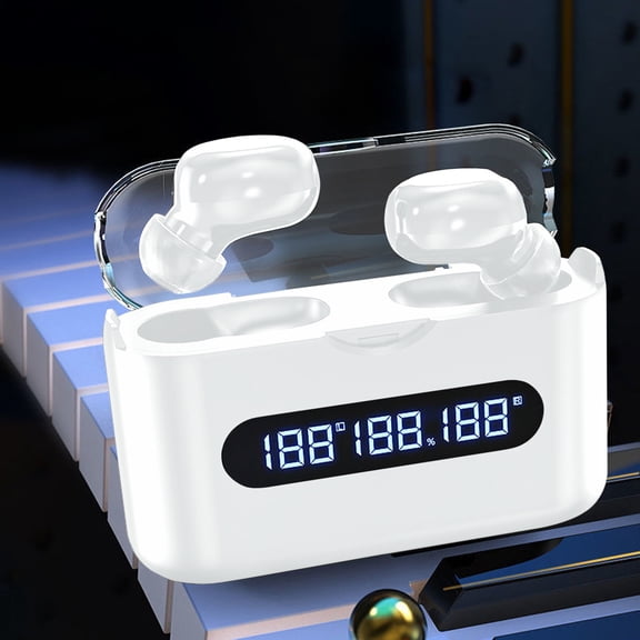 Wireless Earbuds Bluetooth 5.2 with LED Digital Display and Large Battery, HiFi Stereo Earphones with Noise Cancelling Mic, Waterproof Sports Headphones for Running Gaming Travel Workout