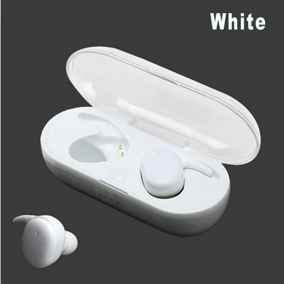 Wireless Earbuds Bluetooth 5.3 Headphones, 40Hrs Playback Stereo Ear Buds with LED Display Charging Case IPX7 Waterproof in-Ear Earphones with Mic for Phone Tablet Laptop Sports - White