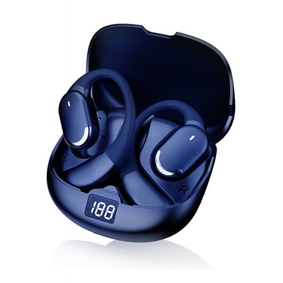 Wireless Earbuds Bluetooth 5.3 Headphones, 40Hrs Playback Stereo Ear Buds with LED Display Charging Case IPX7 Waterproof in-Ear Earphones with Mic for Phone Tablet Laptop Sports(Navy)
