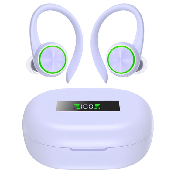 Wireless Earbuds Bluetooth 5.3 Headphones 90 Hrs Playtime Earbuds with Wireless Charging Case Over-Ear Sports Earphones Waterproof Deep Bass Headset