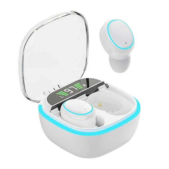 Wireless Earbuds, Bluetooth 5.3 Headphones Bass Stereo, Ear Buds with Noise Cancelling Mic LED Display, IP7 Waterproof in Ear Earphones, 36H Playtime for Laptop Pad Phones Sports Workout