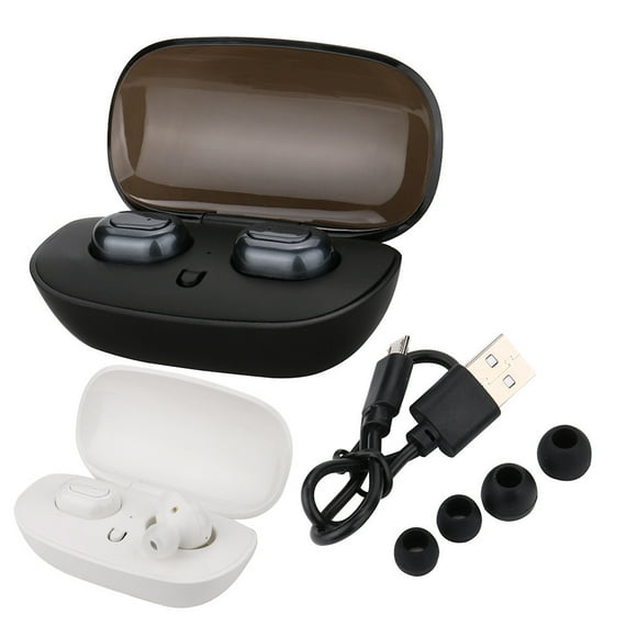 Wireless Earbuds, Bluetooth 5.3 Headphones Bass Stereo, Ear Buds with Noise Cancelling Mic LED Display, IP7 Waterproof in Ear Earphones, 36H Playtime for Laptop Pad Phones Sports Workout,Black;White