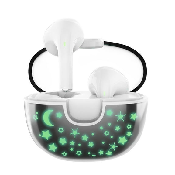 Wireless Earbuds, Bluetooth 5.3 Headphones HiFi Stereo, Bluetooth Earbuds with ENC Noise Cancelling Mic, IP7 Waterproof in Ear Earphones, 48H, LED Display Ear buds for Pad Phones Workout Sports,White