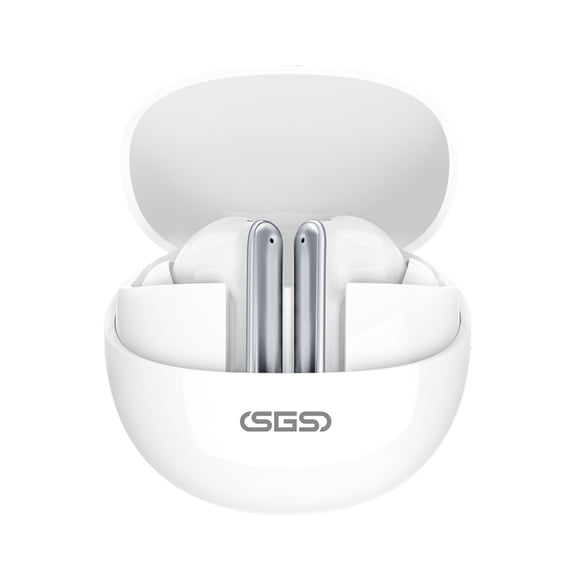 Wireless Earbuds, Bluetooth 5.3 Headphones HiFi Stereo, Bluetooth Earbuds with ENC Noise Cancelling Mic, Ear Buds for Pad Workout Sports (White)