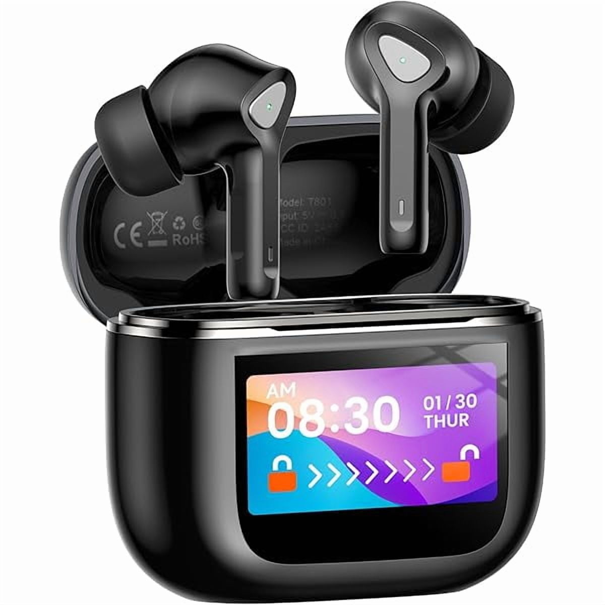 Wireless Earbuds Bluetooth 5.3 Headphones with Touch Screen 50H Playtime Deep Bass Stereo Ear Buds with Mic IPX7 Waterproof in Ear Earphones for Pad Tablet Android/iOS Phones Gifts for Women Men