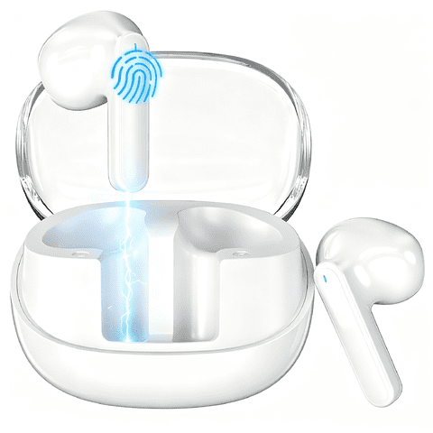 Wireless Earbuds, 60 Hrs Bluetooth Earphones with Noise Cancelling Mics,in Ear Earbuds with LED Display, IPX7 Waterproof Earphones for iOS Android