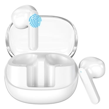 Wireless Earbuds, Bluetooth 5.3 Headphones Stereo Earphones 24Hrs Playtime, IPX7 Waterproof Earphones, Bluetooth Earbud with Touch Control for Android iOS,White