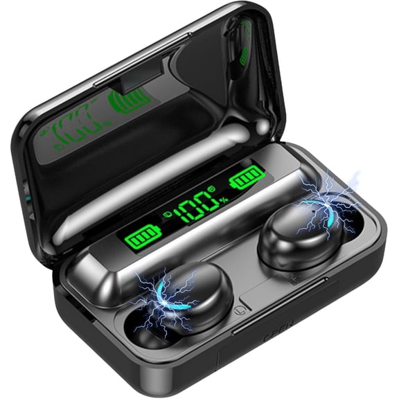 Wireless Earbuds, Bluetooth 5.3 Headphones, Touch Noise Cancelling Earphones for Work/Sports, HiFi Digital LED Display Charging Case, Waterproof Mini Earbuds