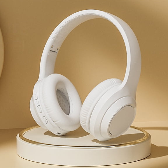 Wireless Earbuds,Bluetooth 5.3 Headset Hifi with Excellent Audio Quality Long Battery Life Foldable and Pluggable Card Wired/Wireless Connection,White