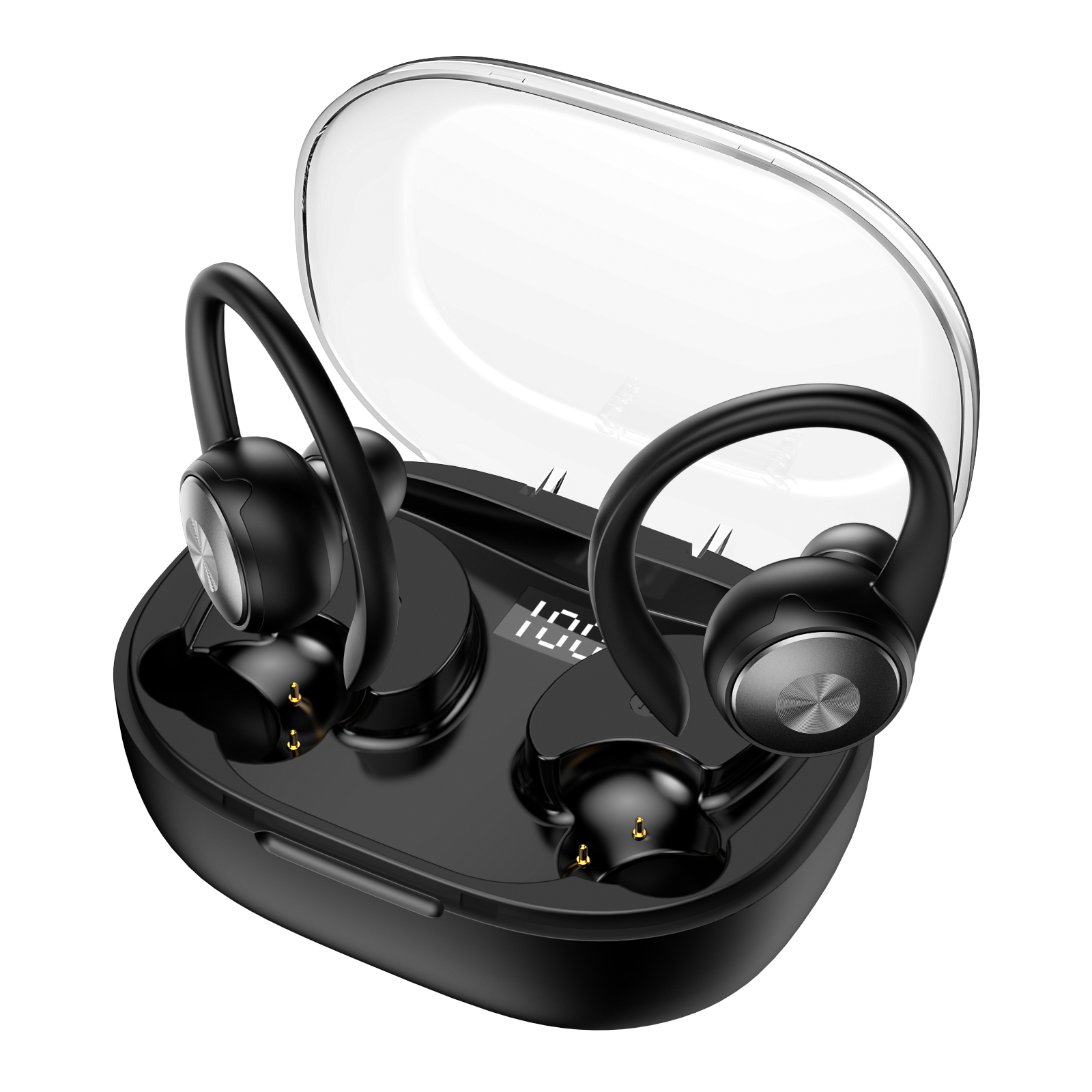 Wireless Earbuds Bluetooth Headphones 48hrs Play Back Sport Earphones with LED Display OverEar