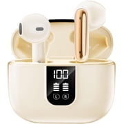 Wireless Earbuds Bluetooth 5.4 In Ear Buds 6 Mic ENC Noise Cancelling Clear Calls, Deep Bass HiFi Stereo Sound Earphones 35H Playtime LED Power Display IPX7 Waterproof Headphones for Android iOS Buff
