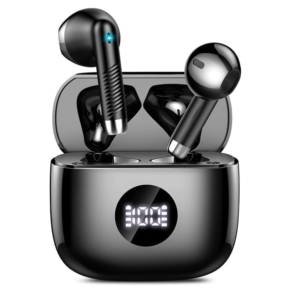 Wireless Earbuds, Bluetooth 5.4 in-Ear Earphones, Hi-Fi Stereo 4 ENC Noise Cancelling Mic, 40H Playtime Dual LED Display IPX7 Waterproof Headphones, USB-C Sport Ear Buds for iOS Android